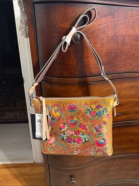 Consuela Bronzer Downtown Embroidered Floral Crossbody Bag